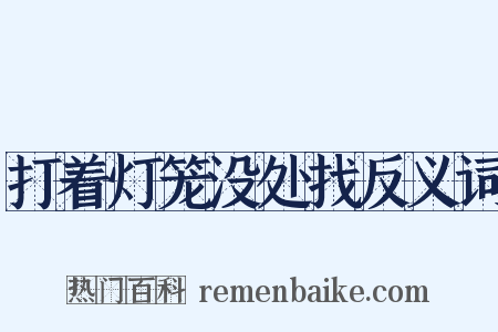 打着灯笼没处找反义词是什么意思的图片